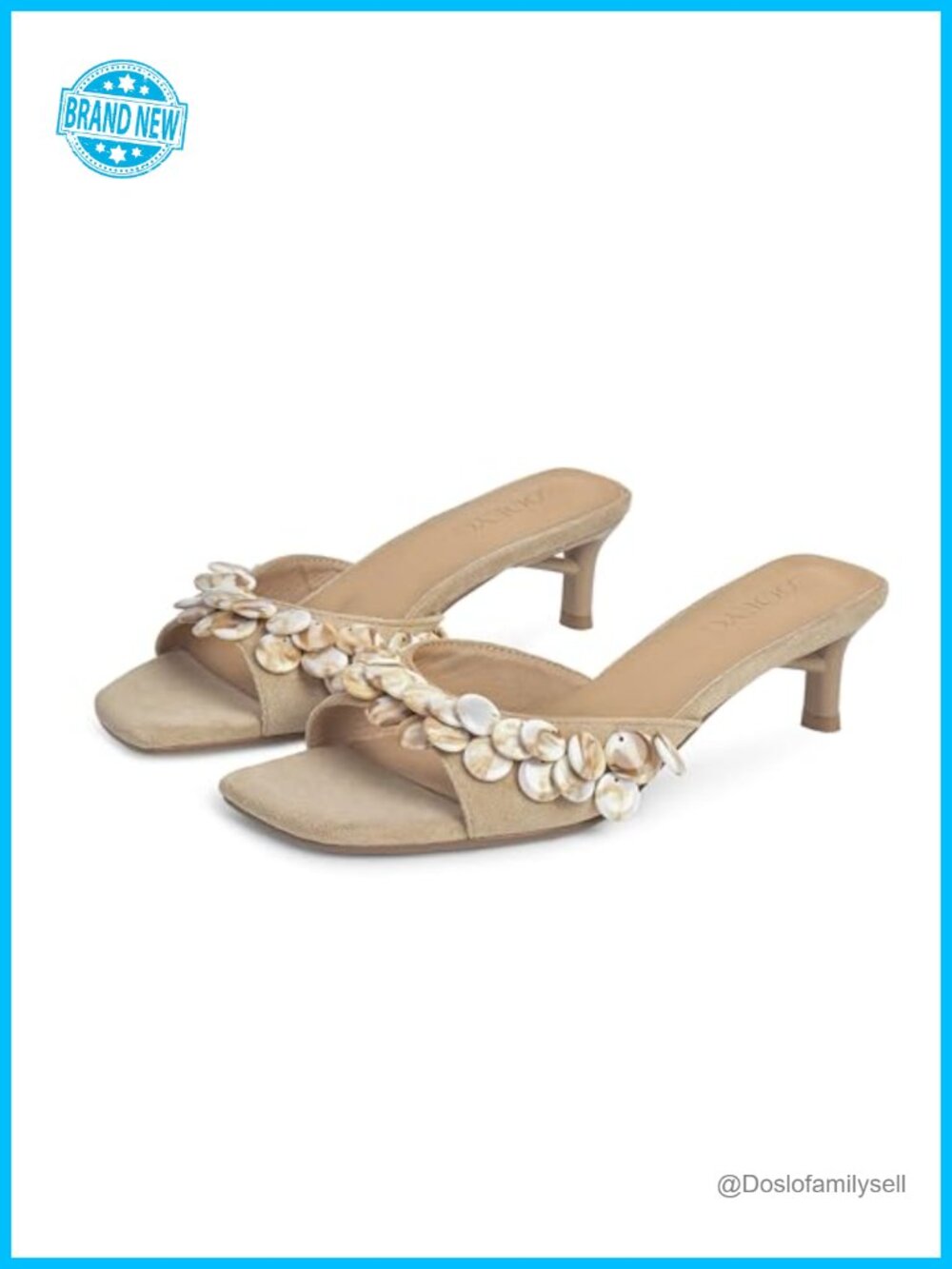 Faux Suede Kitten Heel Sandals Square Open Toe Slip On Mule Heels